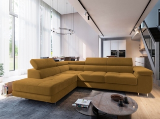 Masseno Ecksofa SELVA mit Schlaffunktion L-Form, Sofa mit Bettkasten