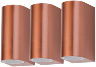 3er Set RGB LED Wandleuchten Alu für den Außenbereich