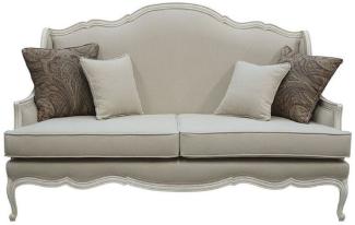 Casa Padrino Luxus Barock Sofa Grau / Antik Grau 185 x 95 x H. 111 cm - Wohnzimmer Sofa mit dekorativen Kissen - Edle Barock Möbel