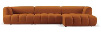 Micadoni Modulares Ecksofa Harry 5-Sitzer Rechts Samtstoff Terrakotta