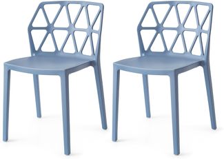 Connubia, 2 Stühle Alchemia aus Polypropylen Sky Blue matt