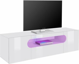 INOSIGN Lowboard Real,Lowboard,TV-Kommode,TV-Möbel,Breite 150 kompl. hochglanz lackiert, mit 2 abgerundeten Türen,1 Klappe,die ein ovales offenes Fach bilden