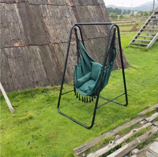 CCLIFE Hängesessel mit Gestell Kissen Hängeschaukel Hängestuhl Bis 100kg Indoor & Outdoor Garten Hängesitz