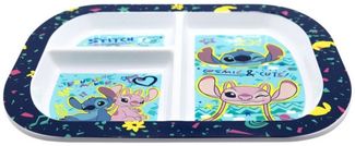 Storline Frühstücksteller Lilo & Stitch rechteckig Teller mit 3 Fächern, Mikrowellengeeignet