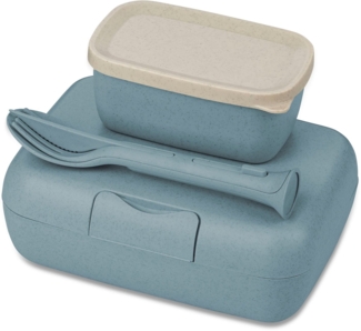 KOZIOL Lunchbox Bentobox L + Besteck-Set CANDY READY, Kunststoff, (Set, 3-tlg), Made in Germany. Biozirkulärer Kunststoff