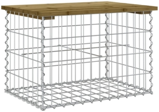 vidaXL Gartenbank aus Gabionen 63x44x42 cm Kiefernholz Imprägniert 834355