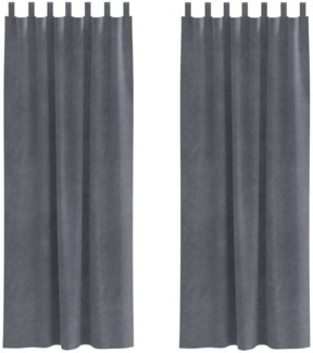 vidaXL Vorhänge mit Vorhängen 2 pcs Hellgrau 140 x 260 cm Samt 4107297