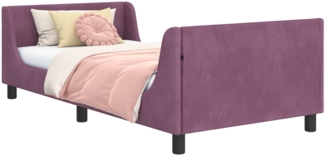 vidaXL Kinderbettgestell mit Kopfteil Lila 80 x 200 cm Samt 42010871