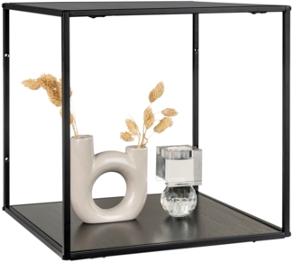 Wandregal, schwarz, schwarzer Rahmen, 36 x 36 x 36 cm