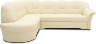 DOMO Collection Papenburg, Ecksofa mit Schlaffunktion, Kunstleder beige, 180 x 243 cm