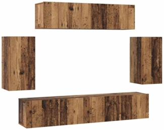 vidaXL TV-Schranksystem 6 pcs Altholz 80 x 30 x 30 cm Holzwerkstoff 3393432