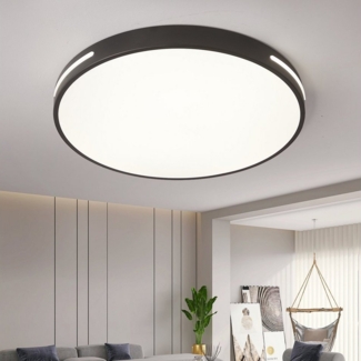 Natsen Deckenleuchte LED Deckenlampe, 96W, Voll dimmbar mit Fernbedienung, 3000K-6000K, Warmweiß bis kaltweiß, Rund Leuchte für Wohnzimmer, Gastzimmer, Büro (Schwarz 50x50x5cm)