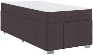 vidaXL Bettgestell mit Matratze Dunkelbraun 120 x 190 cm Stoff 3398275