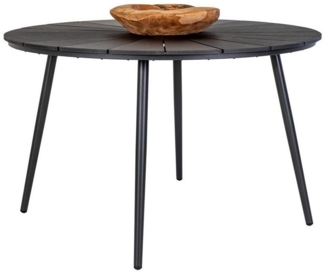 ebuy24 Gartentisch Atlanta Gartentisch Ø120cm Nonwood schwarz.