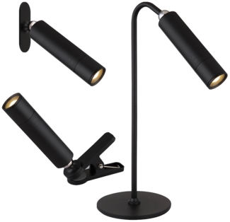 4in1 LED Tischleuchte, schwarz, Touchdimmer, H 33,5 cm