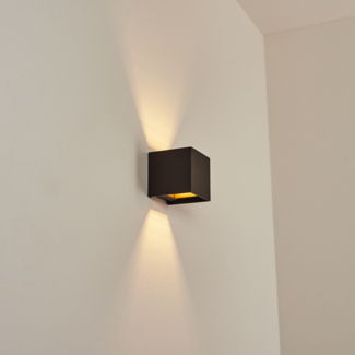 hofstein Wandleuchte »Vaccina« moderne Wandlampe aus Metall in Braun, ohne Leuchtmittel, eckige Leuchte mit verstellbaren Schirm, Up & Down, 1xG9