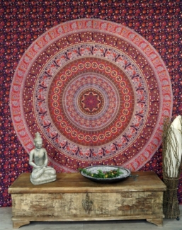 Guru-Shop Tagesdecke Boho-Style Wandbehang, indische Tagesdecke..
