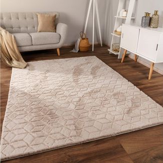 Paco Home Hochflor-Teppich Arnheim 745, rechteckig, Höhe: 26 mm, Uni Farben, modernes geometrisches Design, besonders weich