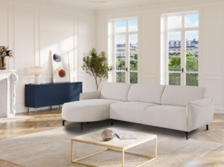 Vente-unique - Ecksofa - Ecke links - Stoff - Beige - FERIONA