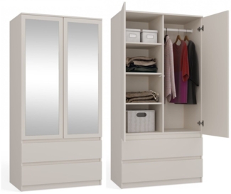 MAGOWA Kleiderschrank MALWA SS – stilvoll & funktional für Büro oder Schlafzimmer Maße: B 90 × H 180 × T 50 cm