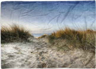 Sinus Art Handtücher Handtuch Strandhandtuch Saunatuch Kuscheldecke mit Fotomotiv Sanddünen Ostsee M, Baumwolle-Polyester-Mix (1-St), Handtuch