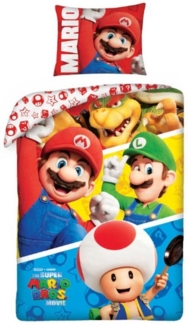 Super Mario Bettwäsche 100% Polyester Bettbezug 140x200 cm und Kissenbezug 60x70 cm