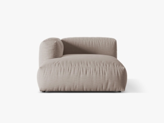 Micadoni Chaise Longue Martina 1-Sitzer Strukturierter Stoff Dunkelbeige Links