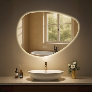CLP Badspiegel Almafie Anti-Beschlag LED dimmbar 3 Licht-Modi mit und ohne Bluetooth,mit Bluetooth