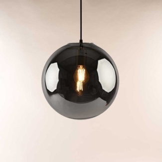s.luce Pendelleuchte Hängeleuchte Orb Glaskugel Gold/Rauch