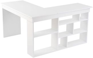 Natural White Study Desk, 130 x 72 x 120 cm | 100% Melamine Coated Chipboard, 18 mm Thick | Stylish & Functional for Home Office & Study