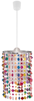 LED Hängeleuchte, Kristalle bunt 22,5 cm