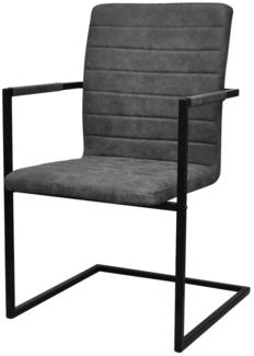 Freischwinger 2 Stk. Grau Kunstleder [242286]