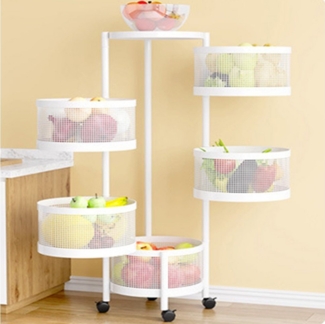 GarveeMore Küchenregal Universall multifunktionales Regal Küchenrollwagen, Obstkorb Aufbewahrungsbehälter für Küche,Badezimmer
