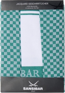 Sansibar Sylt Geschirrtuch Geschirrtücher-Set, 3-tlg, 50x70 cm, 100% Baumwolle, Premium Qualität, (Set, 3x Geschirrtuch, 50x70 cm, zwei verschiedene Designs), Jacquardgewebe, zwei verschiedene Motive