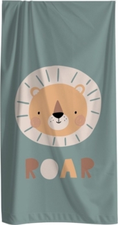 MTOnlinehandel Strandtuch Kinder • 70x140 cm • Schnelltrocknend, Baumwolle & Mikrofaser Mix (1-St), Badetuch • Weich & Saugfähig • Strand • Meer • Löwe