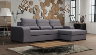 AX LIVING Ecksofa grau mit Schlaffunktion Veroneso graue Eckcouch 285R