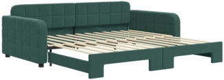 vidaXL Tagesbett Ausziehbar Dunkelgrün 100x200 cm Samt 3196938