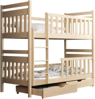Etagenbett mit Stauraum Monik, Natur, 90x200 cm