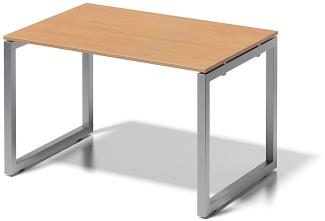 Cito Schreibtisch, 740 mm höhenfixes O-Gestell, H 19 x B 1200 x T 800 mm, Dekor buche, Gestell silber