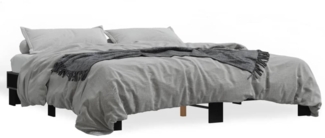 vidaXL Bettgestell Schwarz 200x200 cm Holzwerkstoff und Metall 3280217