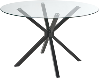 Esstisch MESTON Schwarz 120 cm 120 cm Sicherheitsglas