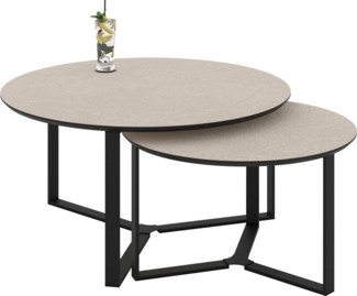 HELA Couchtisch MASSA (Set, 2-St), 2er Set, Gestell rechteckig, Melamin mit Schweizer Kante