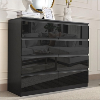 HTI-Living Kommode Sideboard Kenji 8 Schubladen Hochglanz Schwarz (Stück, 1 St, 1 Sideboard), Kommode