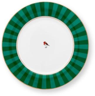 Pip Studio Speiseteller Love Birds Stripes Emerald Grün (26,5cm) 51.001.467