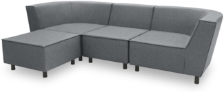 Gartenlounge Set 3 Brandie 279x77x176 mit Outdoorbezug in dunkelgrau