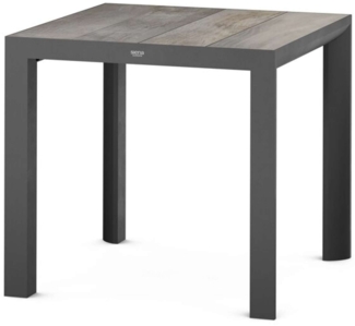 Siena Garden Silva Dining Tisch 80x80 cm ? Aluminium (matt anthrazit) & Keramikplatte (washed grey)