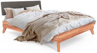 byoak Bett GREG 3 aus Massivholz mit Polsterkopfteil, Naturgeölt