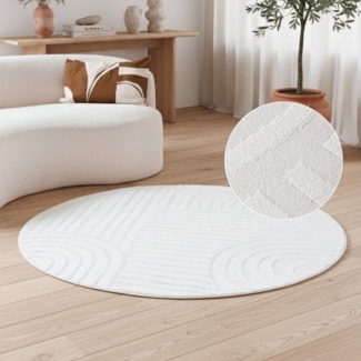 Tapiso Teppich HYGGE, rund, Höhe: 9 mm, Wohnzimmer, Schlafzimmer, pflegeleicht