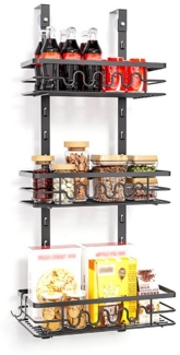 GarveeMore Küchenorganizer-Set Über der Tür Speisekammer Veranstalter, Metall hängenden Gewürzregal, Pantry Tür Organizer Regale Multi-Tier über die Tür für Küche Bad