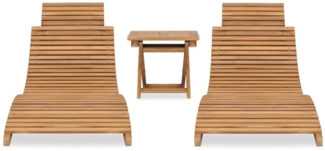 vidaXL 3-tlg. Garten-Lounge-Set Klappbar Massivholz Teak 3059960